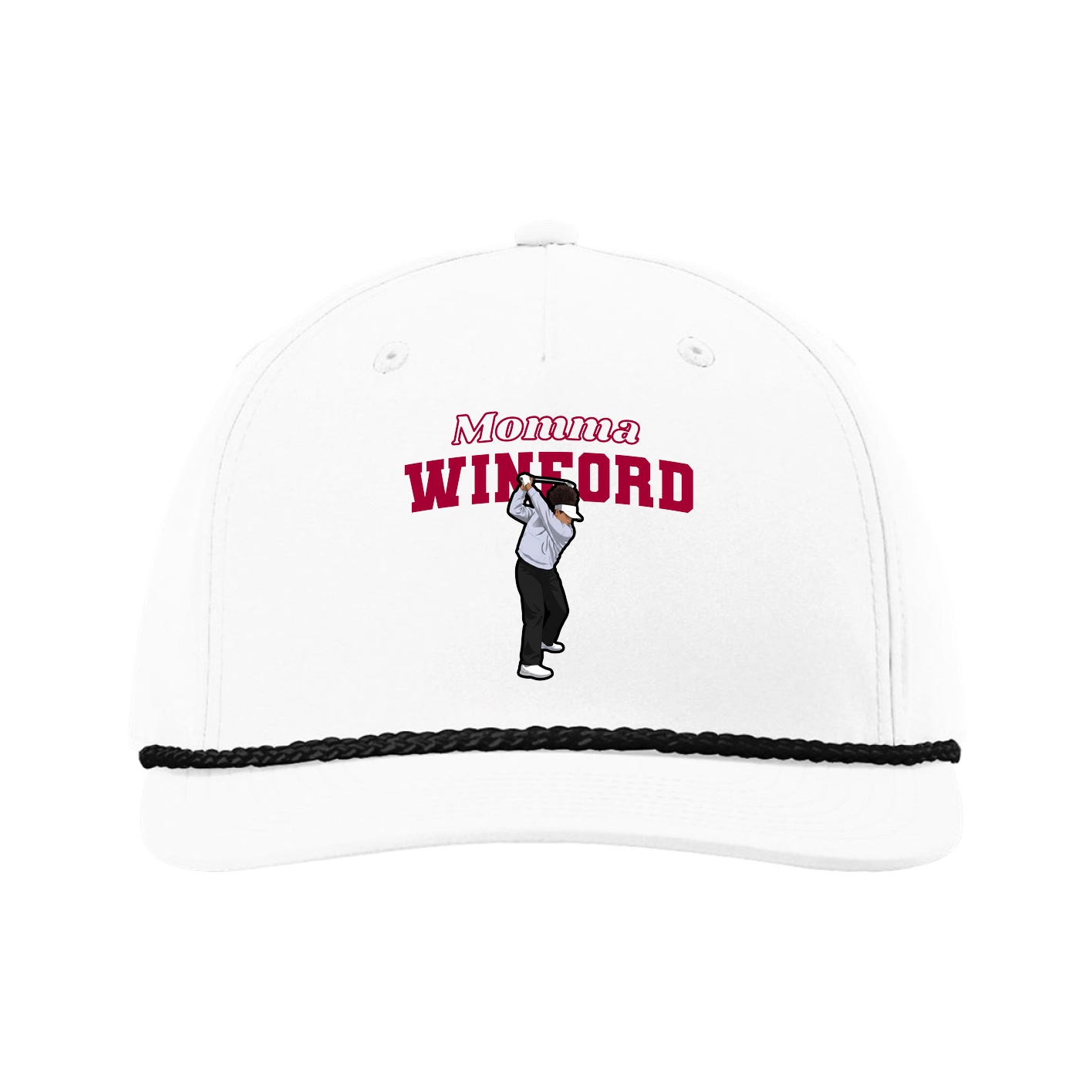 Five-Panel Classic Rope Cap — Mothers Day Block in White