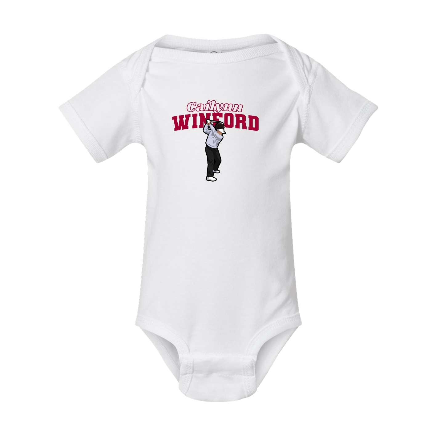 Baby Onesie — Name Arch in White