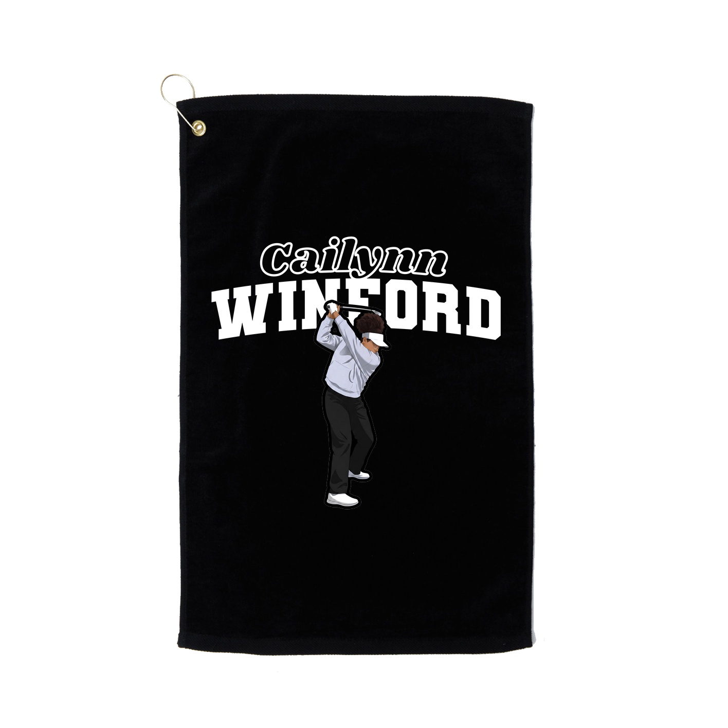 Golf Towel — Name Arch in Black