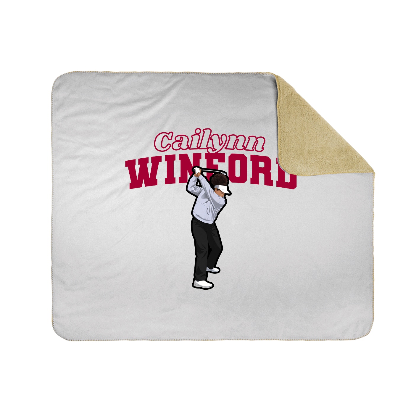 Throw Blanket — Name Arch in White
