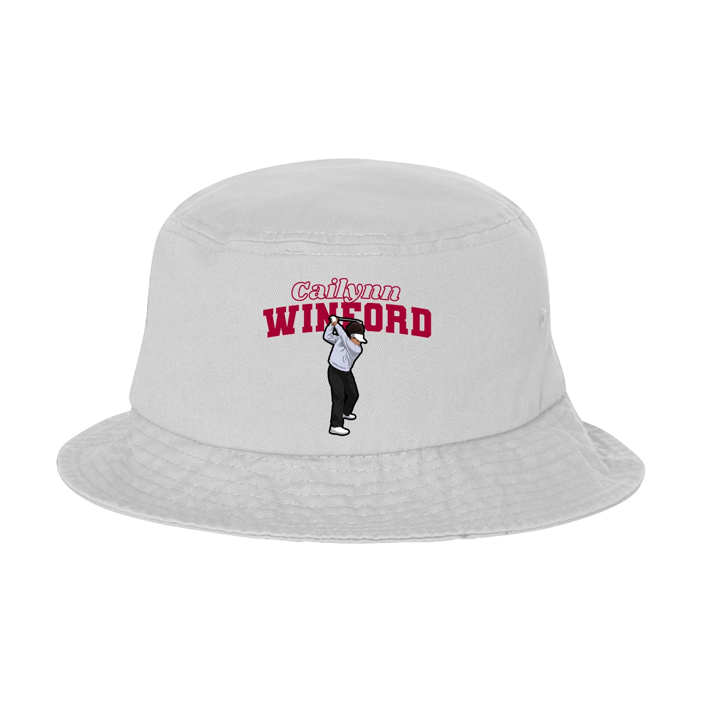 Bucket Cap — Name Arch in White