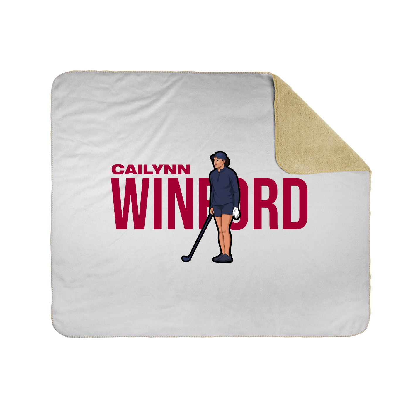 Throw Blanket — Player Name in White