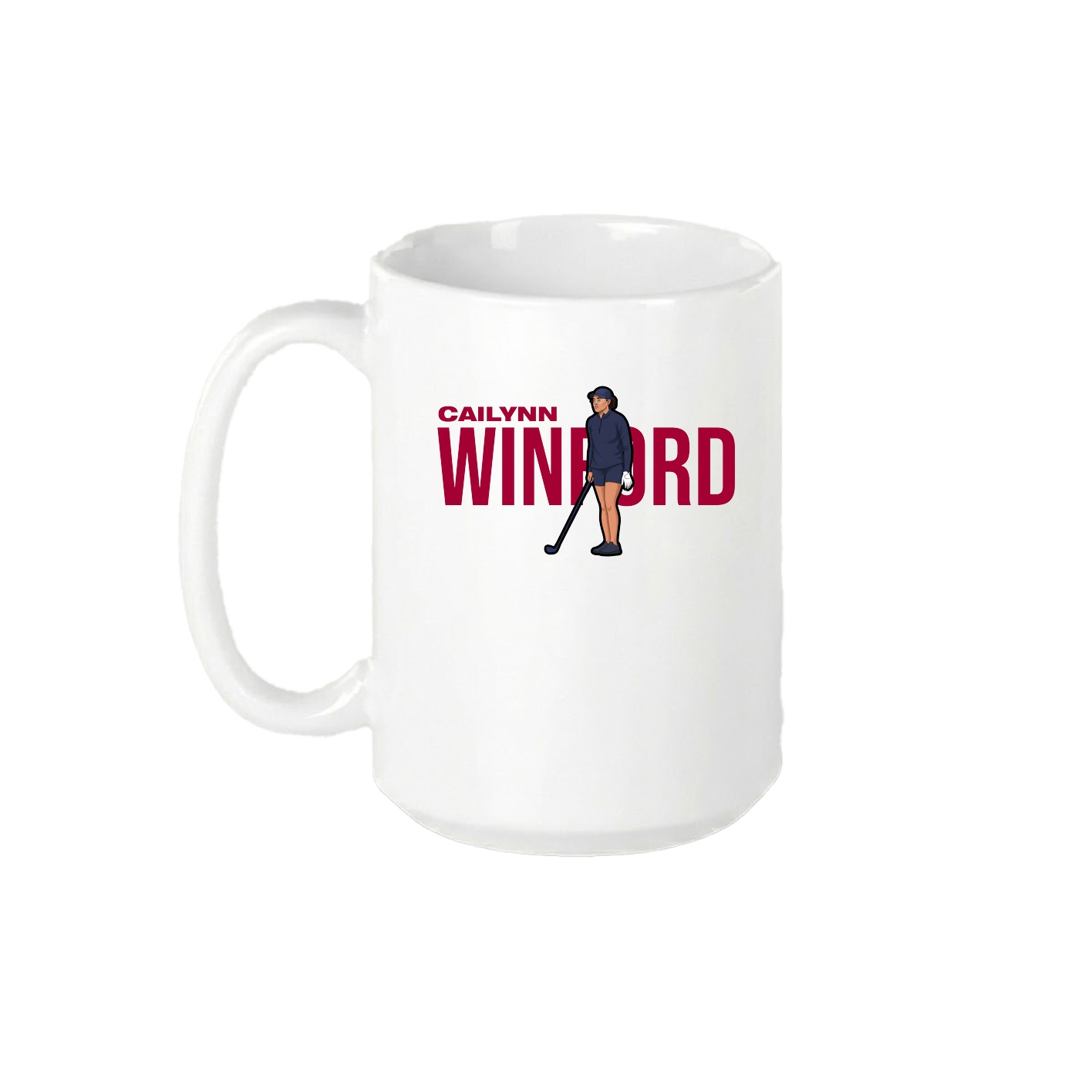 15oz Coffee Mug — Player Name in White