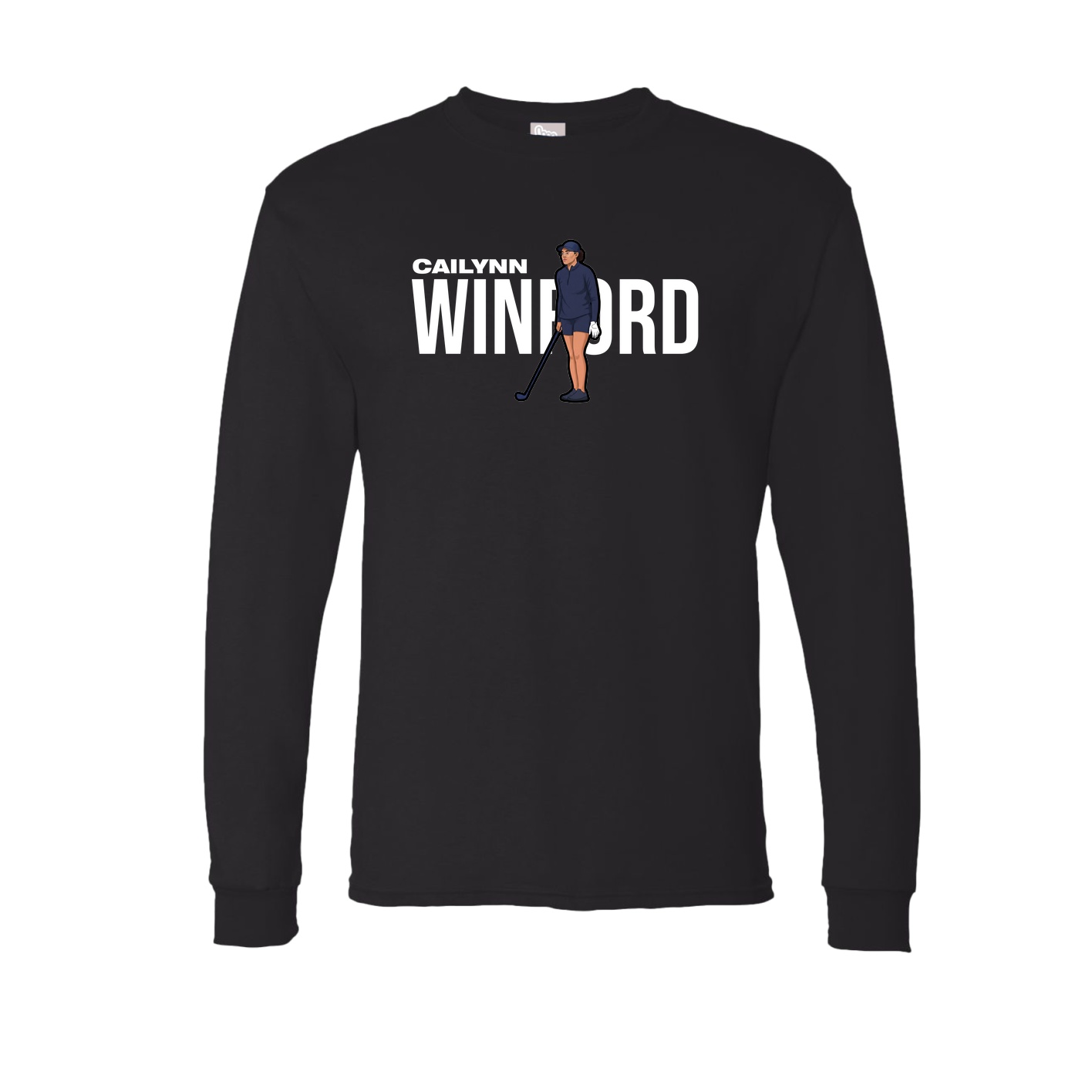 Long Sleeve Tee — Player Name in Black