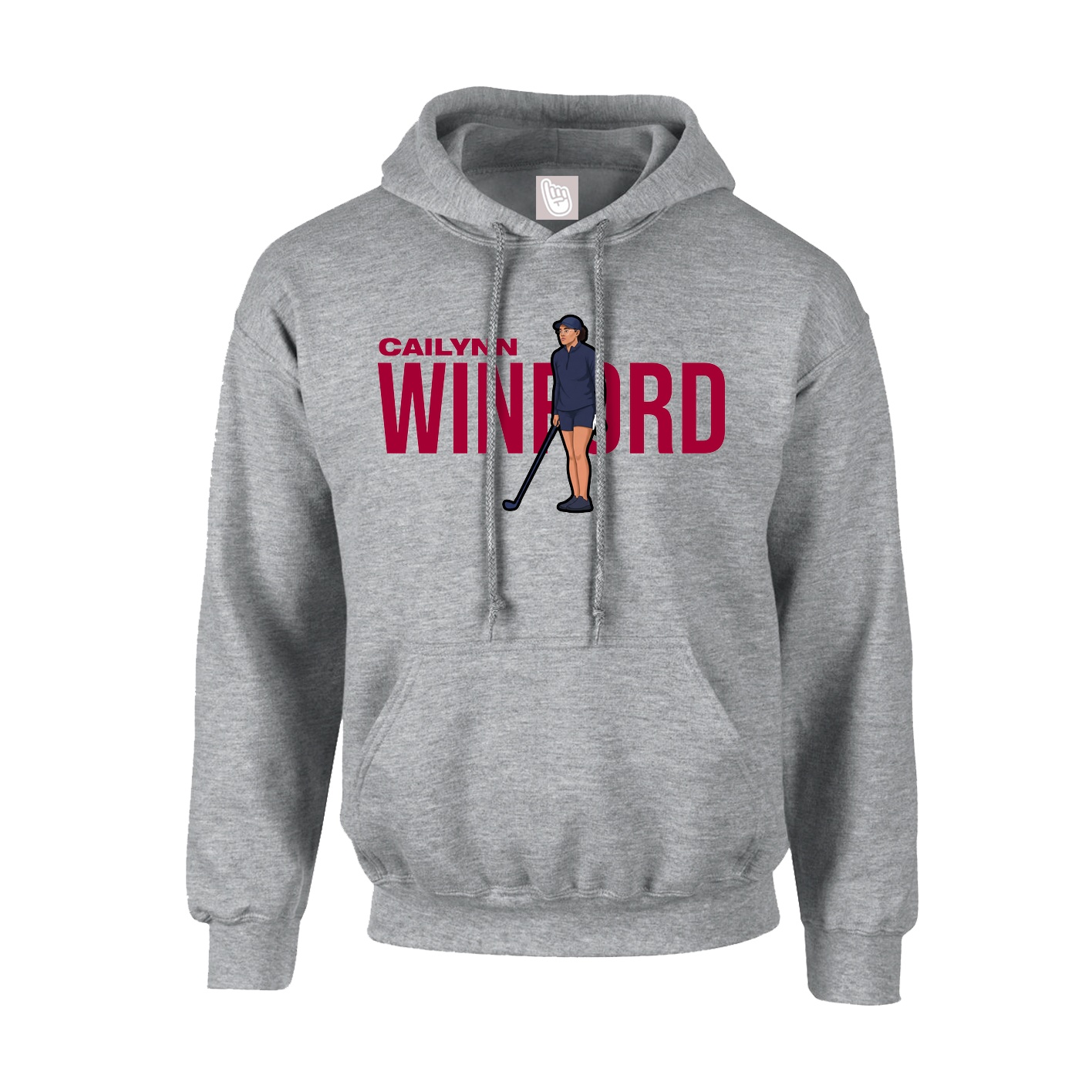 Youth Hoodie — Player Name in Grey