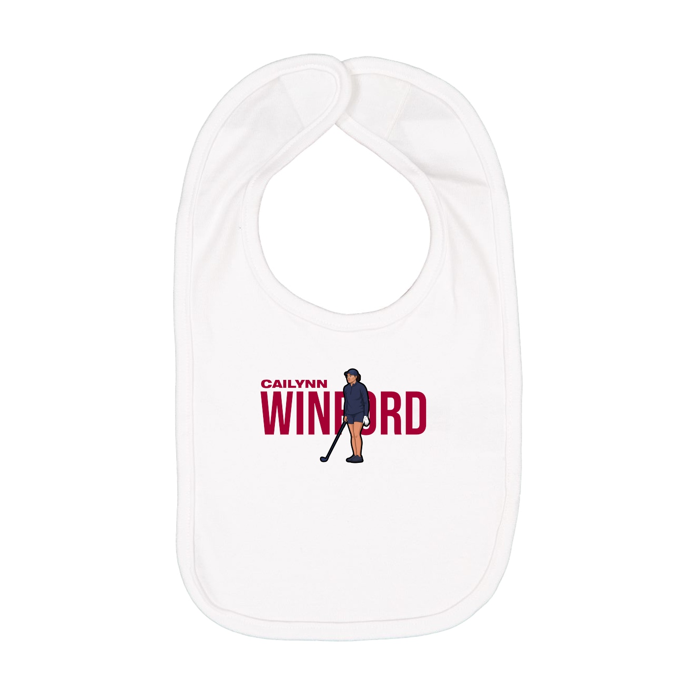 Infant Bib — Player Name in White