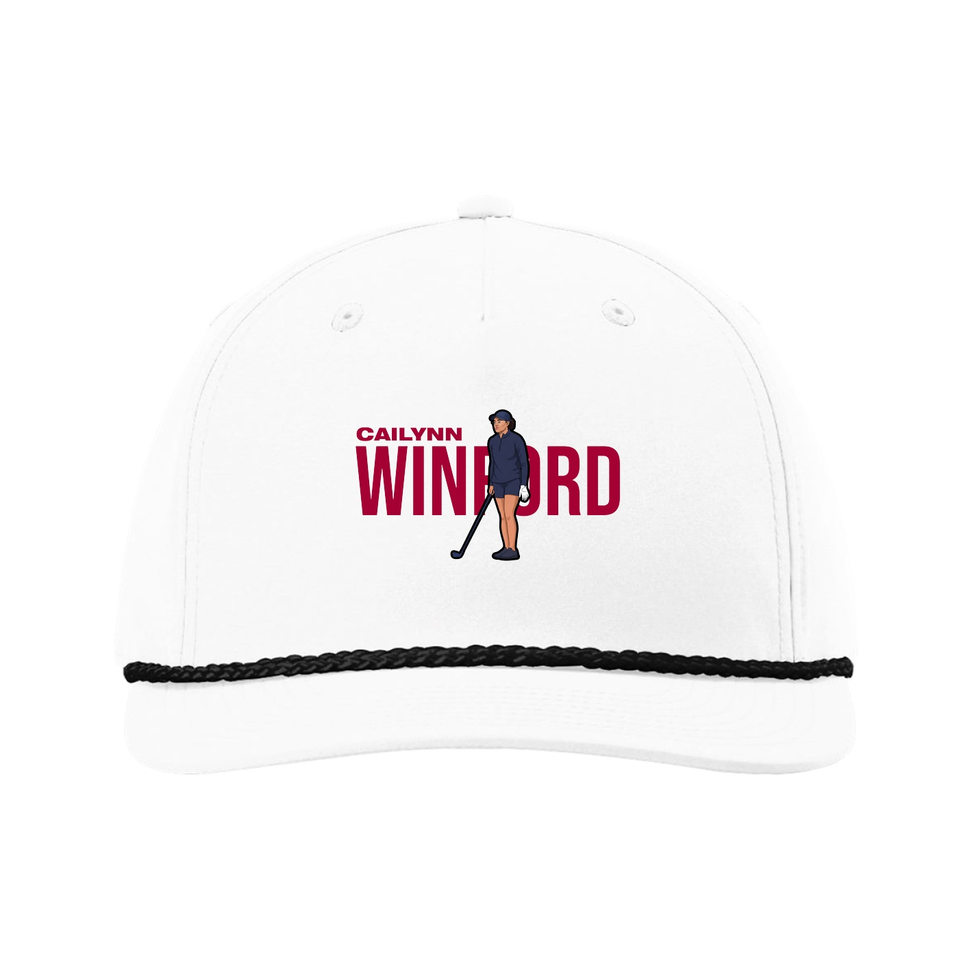 Five-Panel Classic Rope Cap — Player Name in White