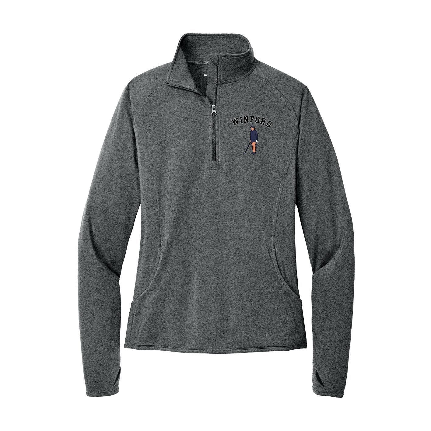 Women's Q-Zip Pullover — Shirsey Arch in Grey
