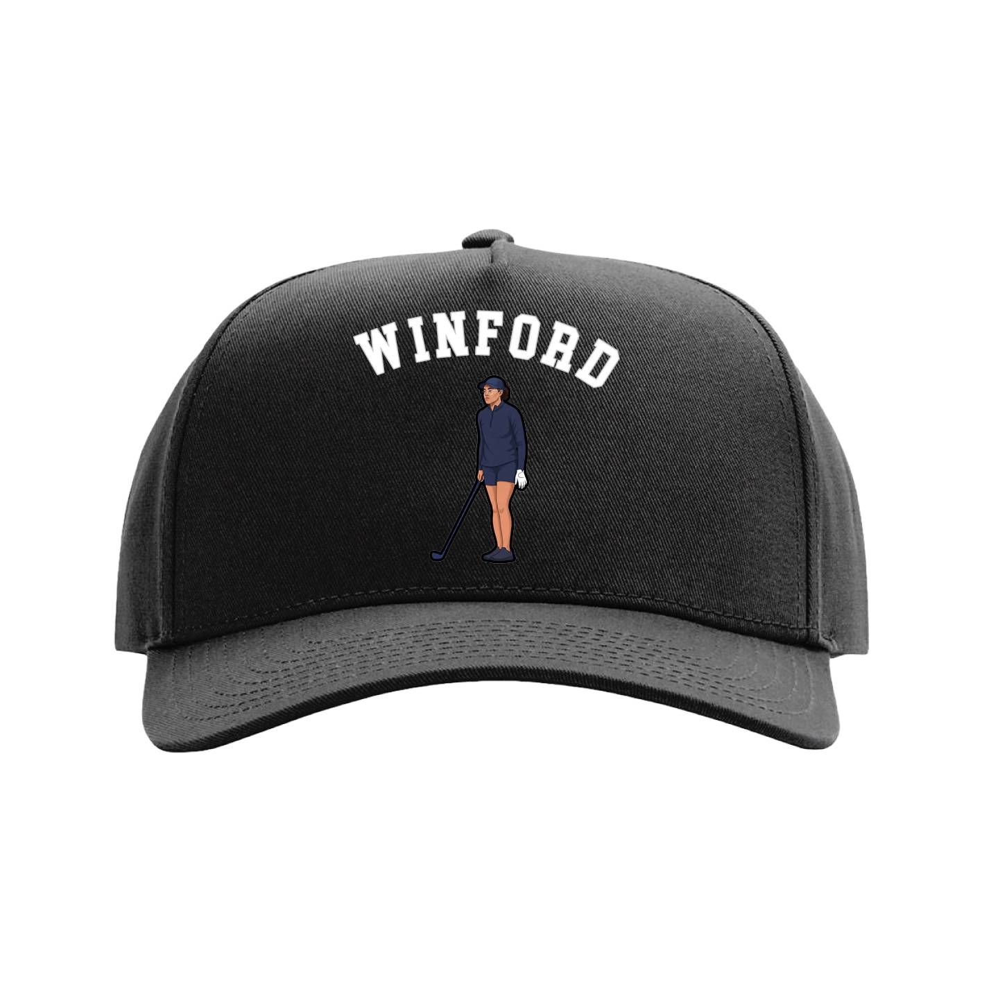 Full Fabric Five-Panel Champ Cap — Shirsey Arch in Black