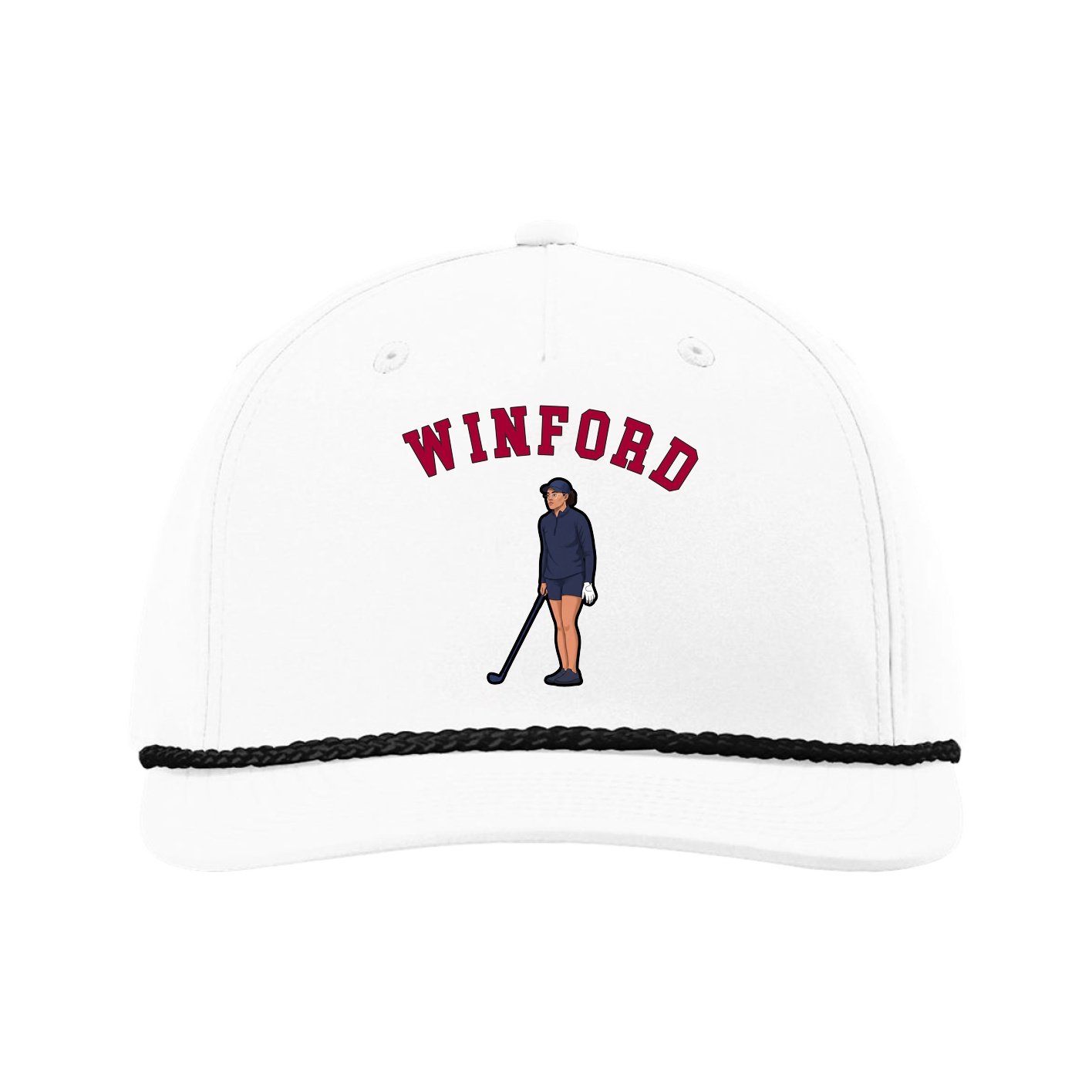 Five-Panel Classic Rope Cap — Shirsey Arch in White
