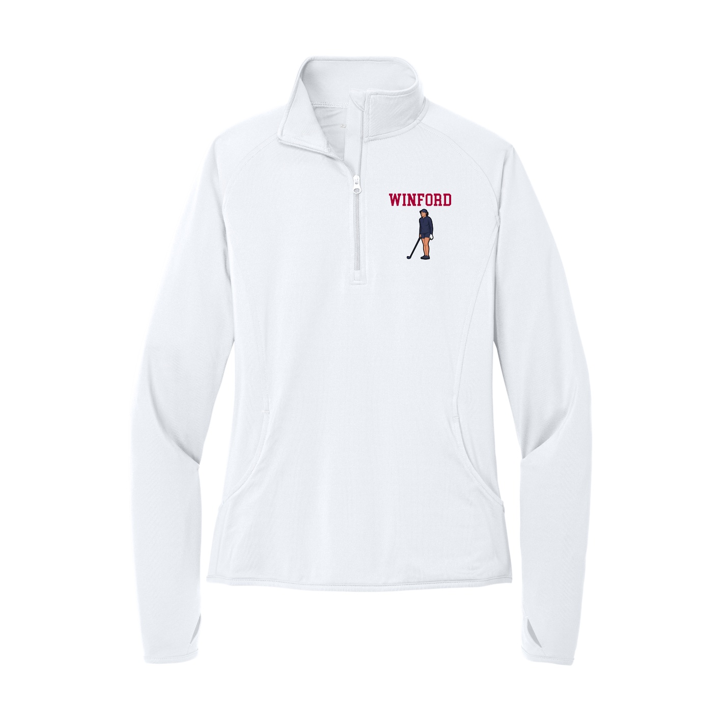 Women's Q-Zip Pullover — Shirsey in White