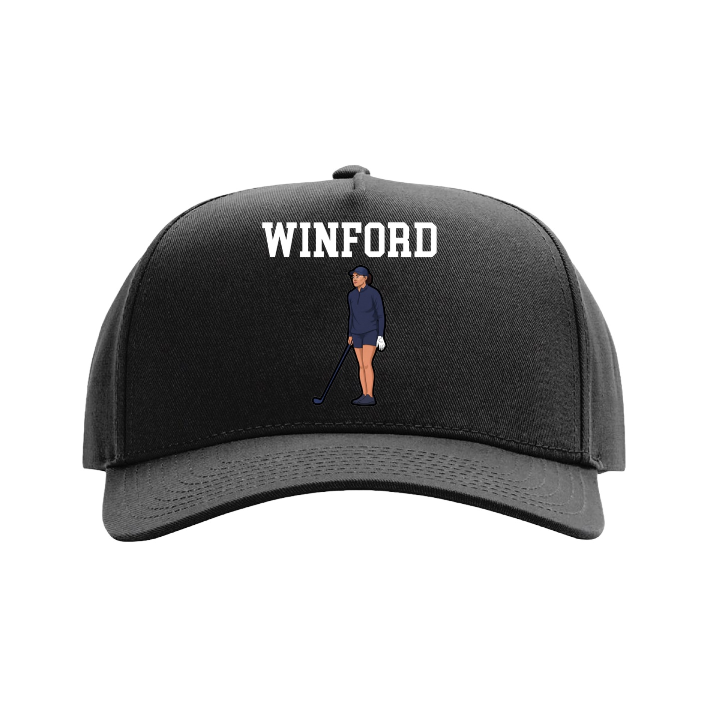 Full Fabric Five-Panel Champ Cap — Shirsey in Black