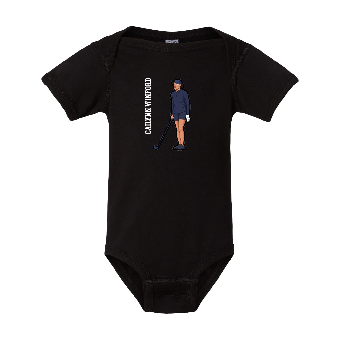 Baby Onesie — Name Vertical in Black