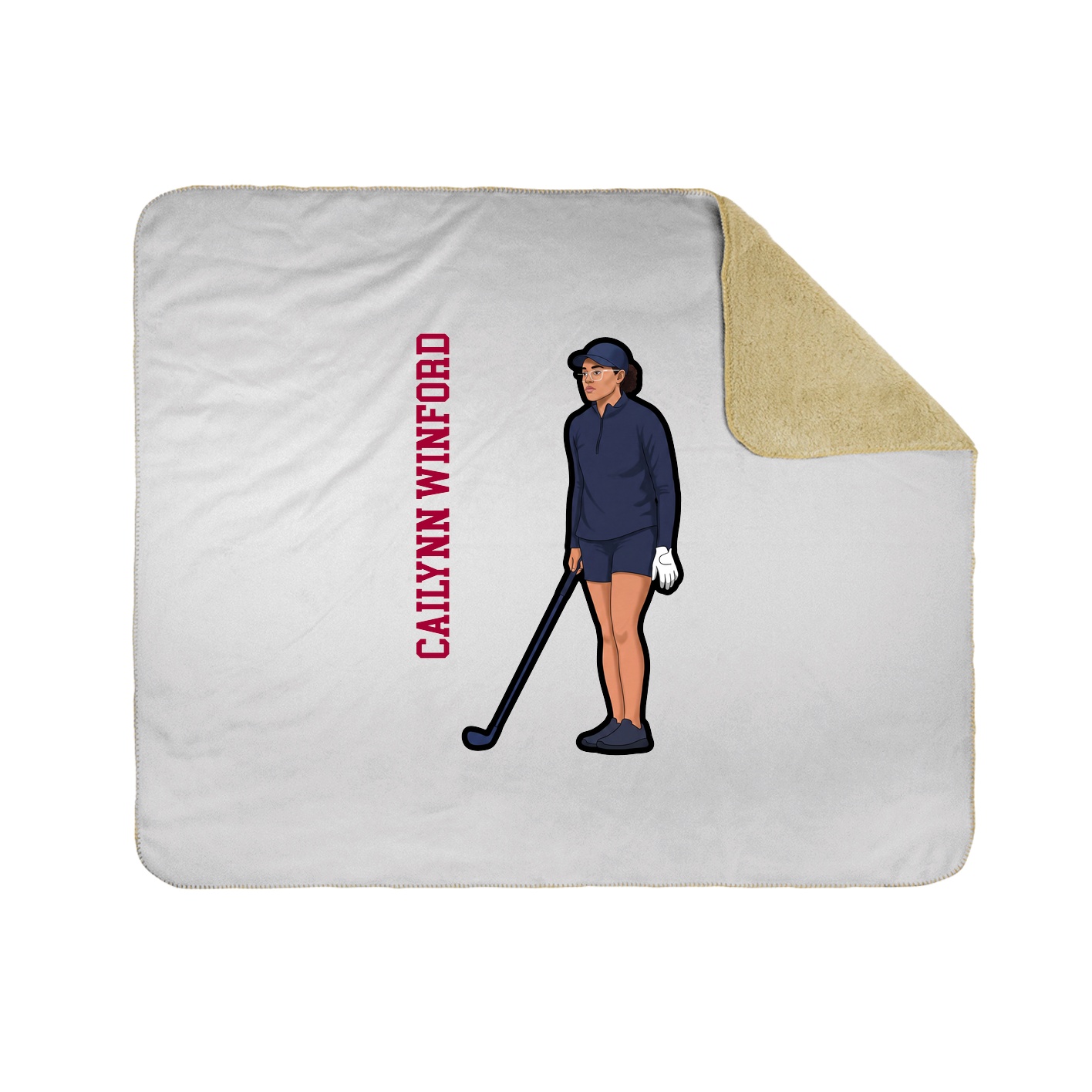 Throw Blanket — Name Vertical in White