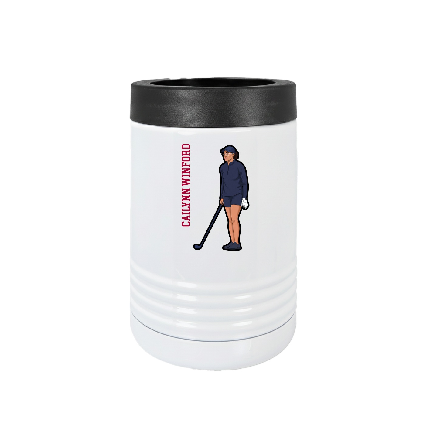 Beverage Holder — Name Vertical in White
