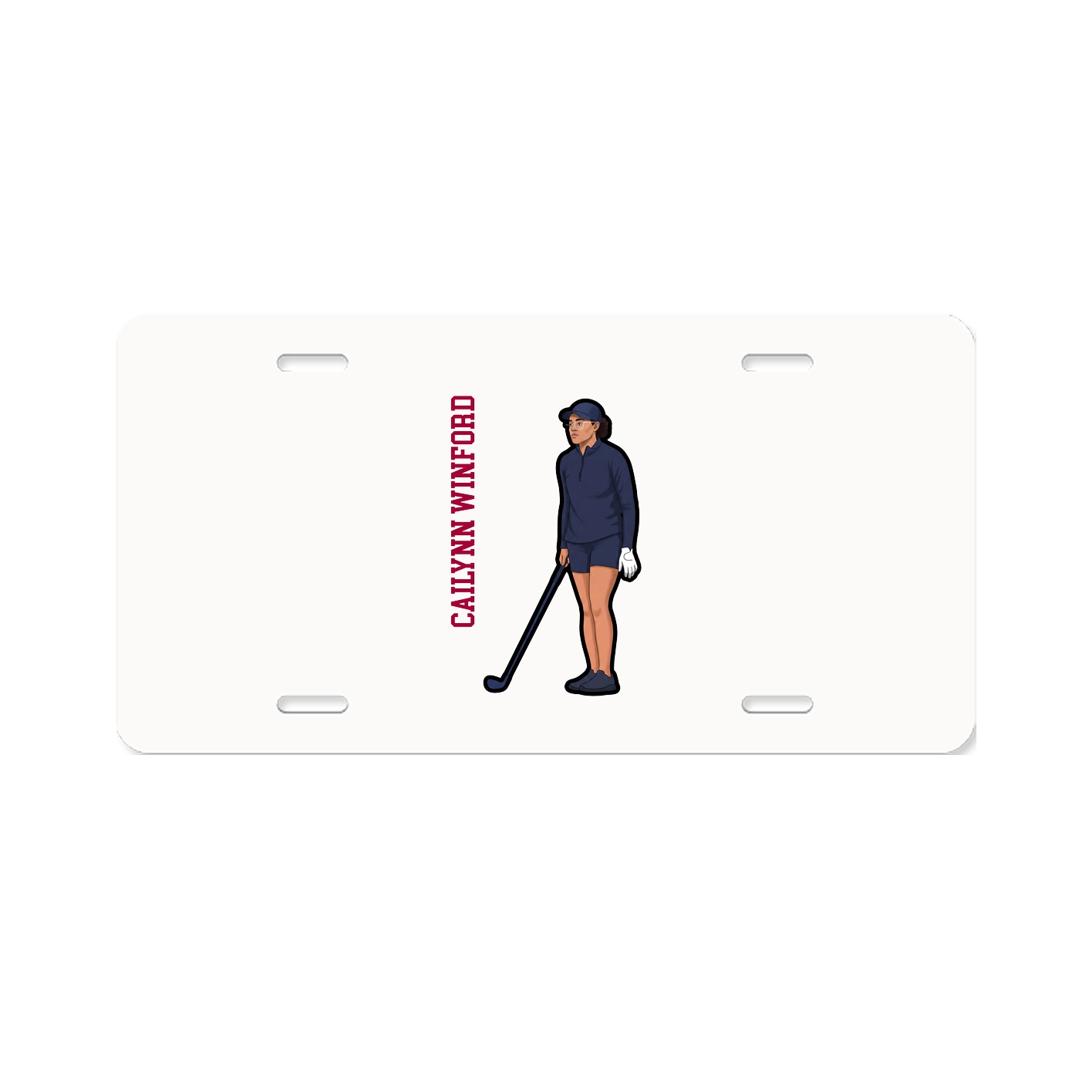 License Plate — Name Vertical in Classic