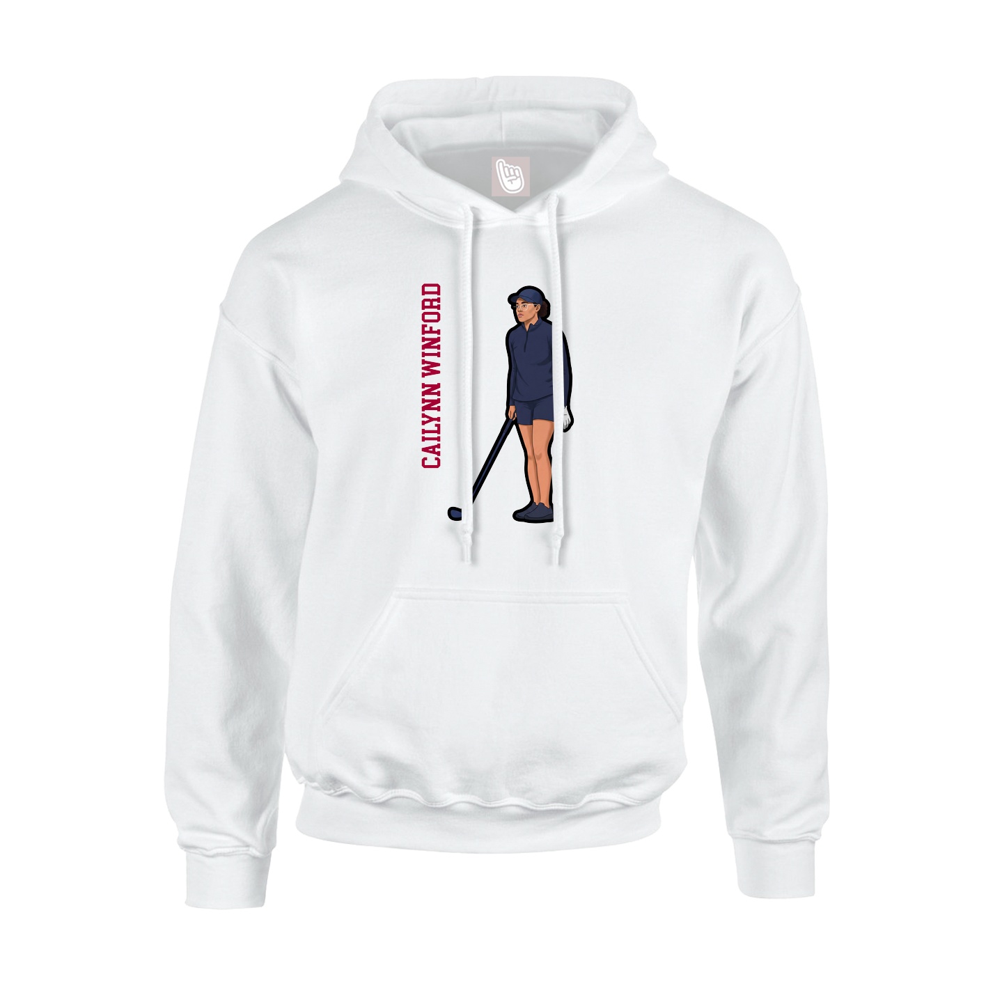 Youth Hoodie — Name Vertical in White