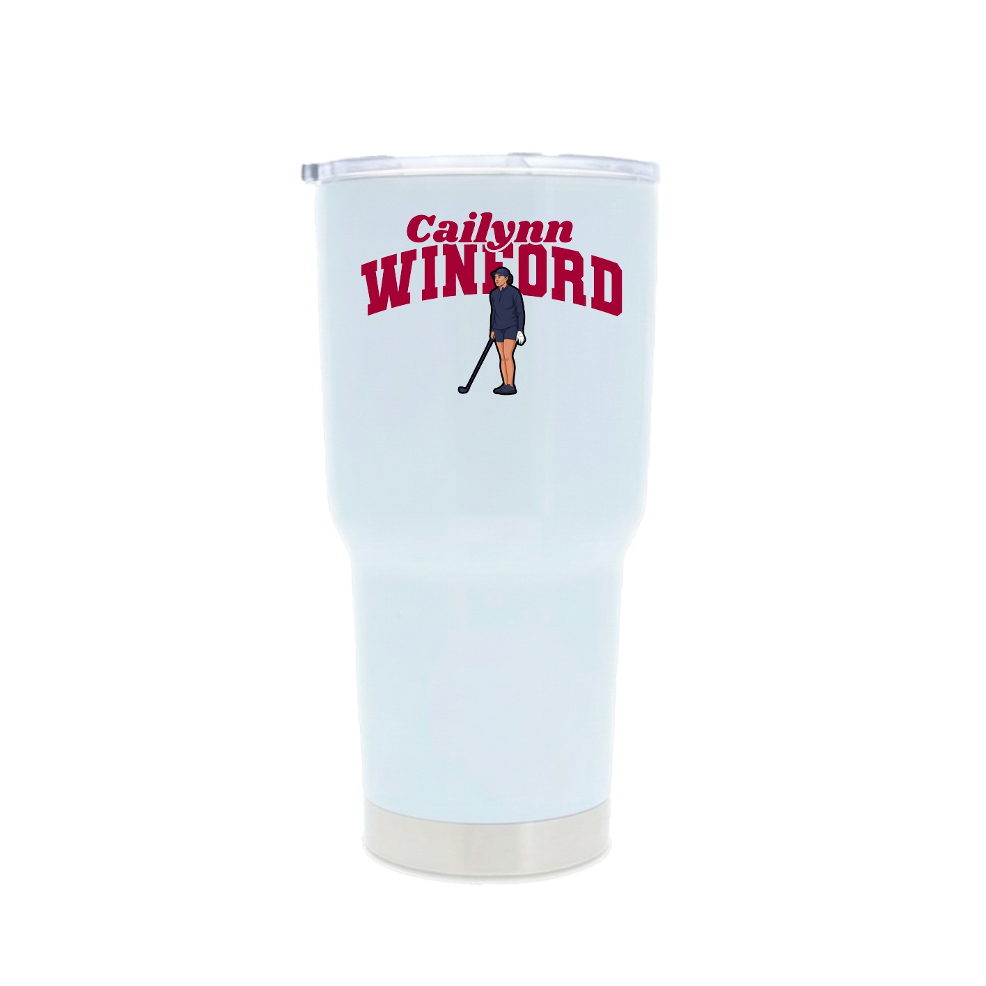 30oz Stainless Steel Tumbler — Signature Arch in White