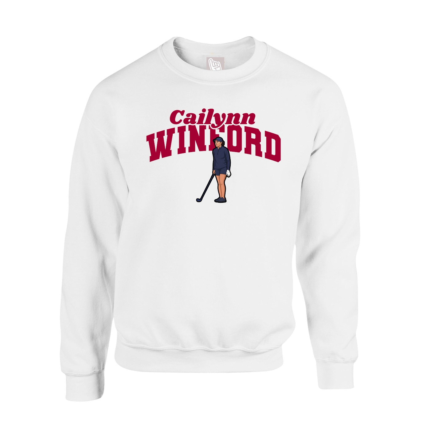 Fleece Crew — Signature Arch in White