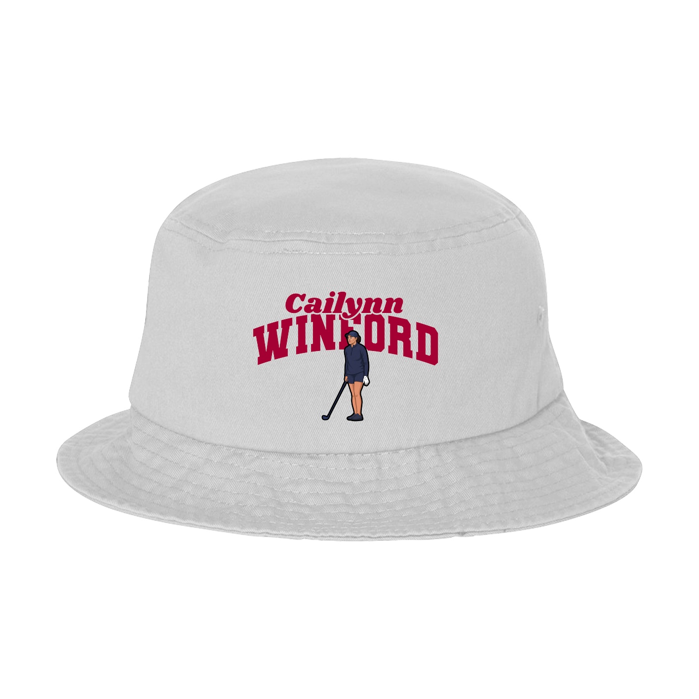 Bucket Cap — Signature Arch in White