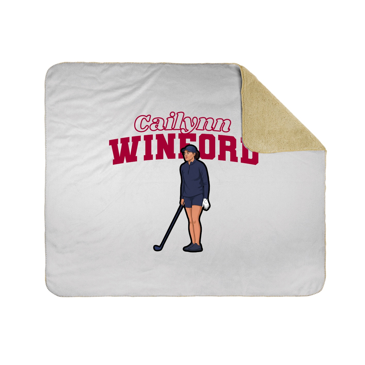 Throw Blanket — Name Arch in White