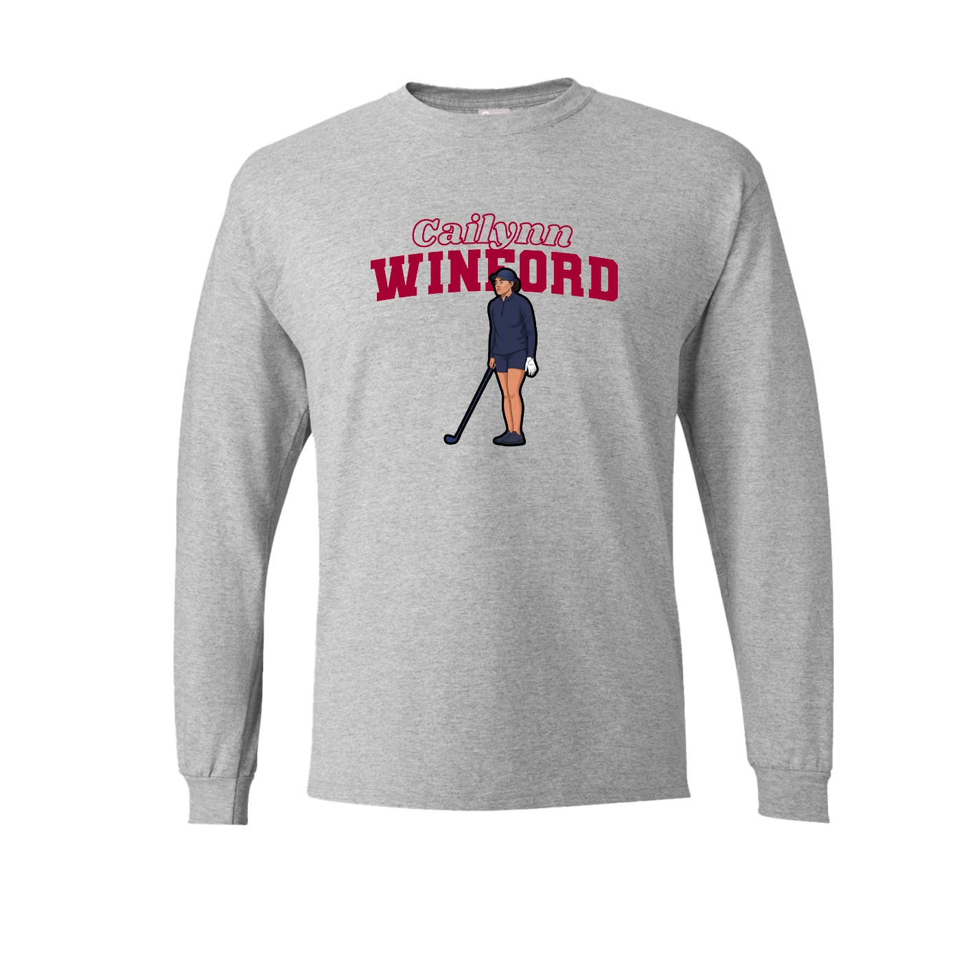 Long Sleeve Tee — Name Arch in Grey