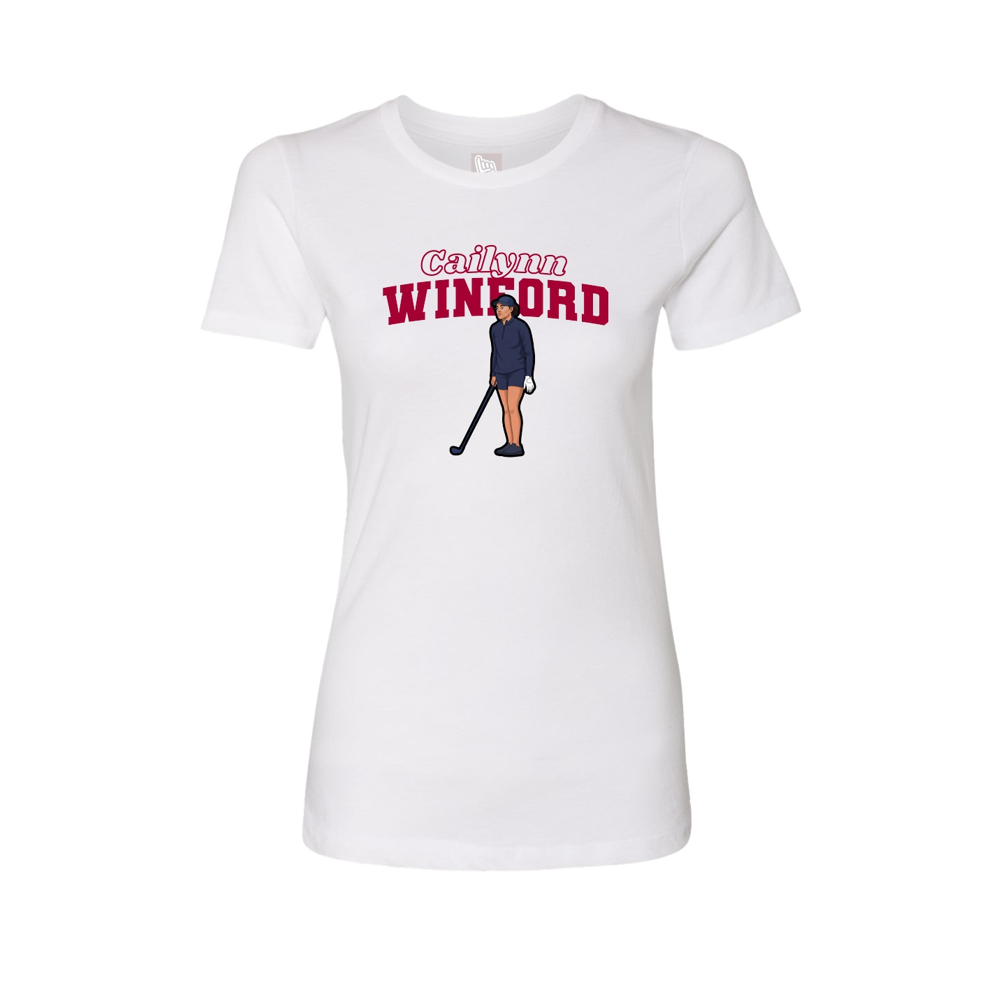 Womens Tee — Name Arch in White