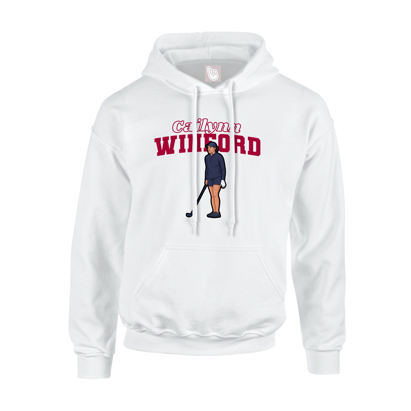 Youth Hoodie — Name Arch in White