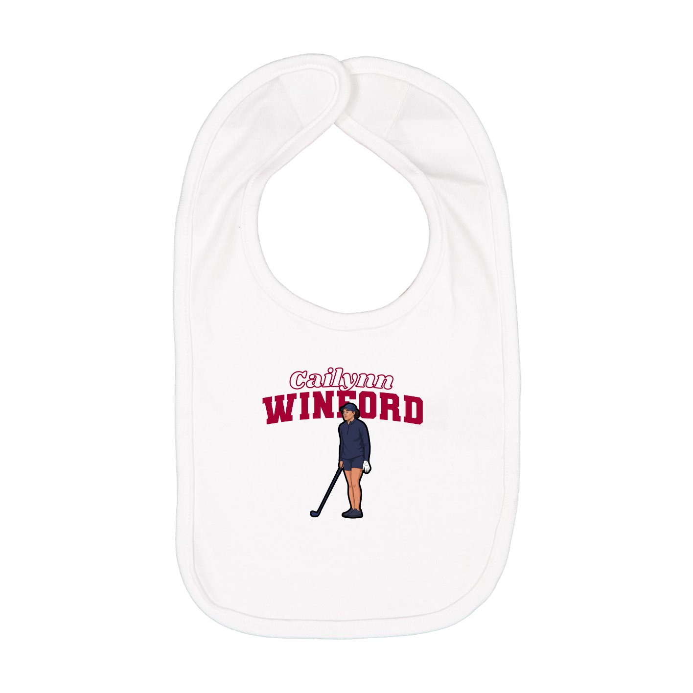 Infant Bib — Name Arch in White
