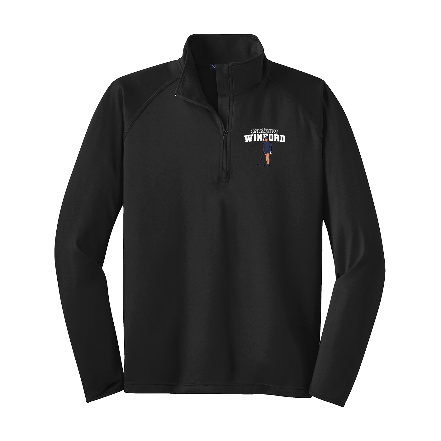 Q-Zip Pullover — Name Arch in Black