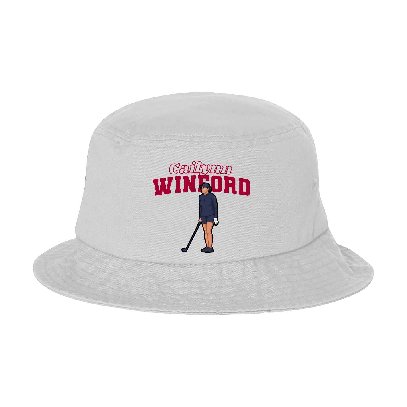 Bucket Cap — Name Arch in White