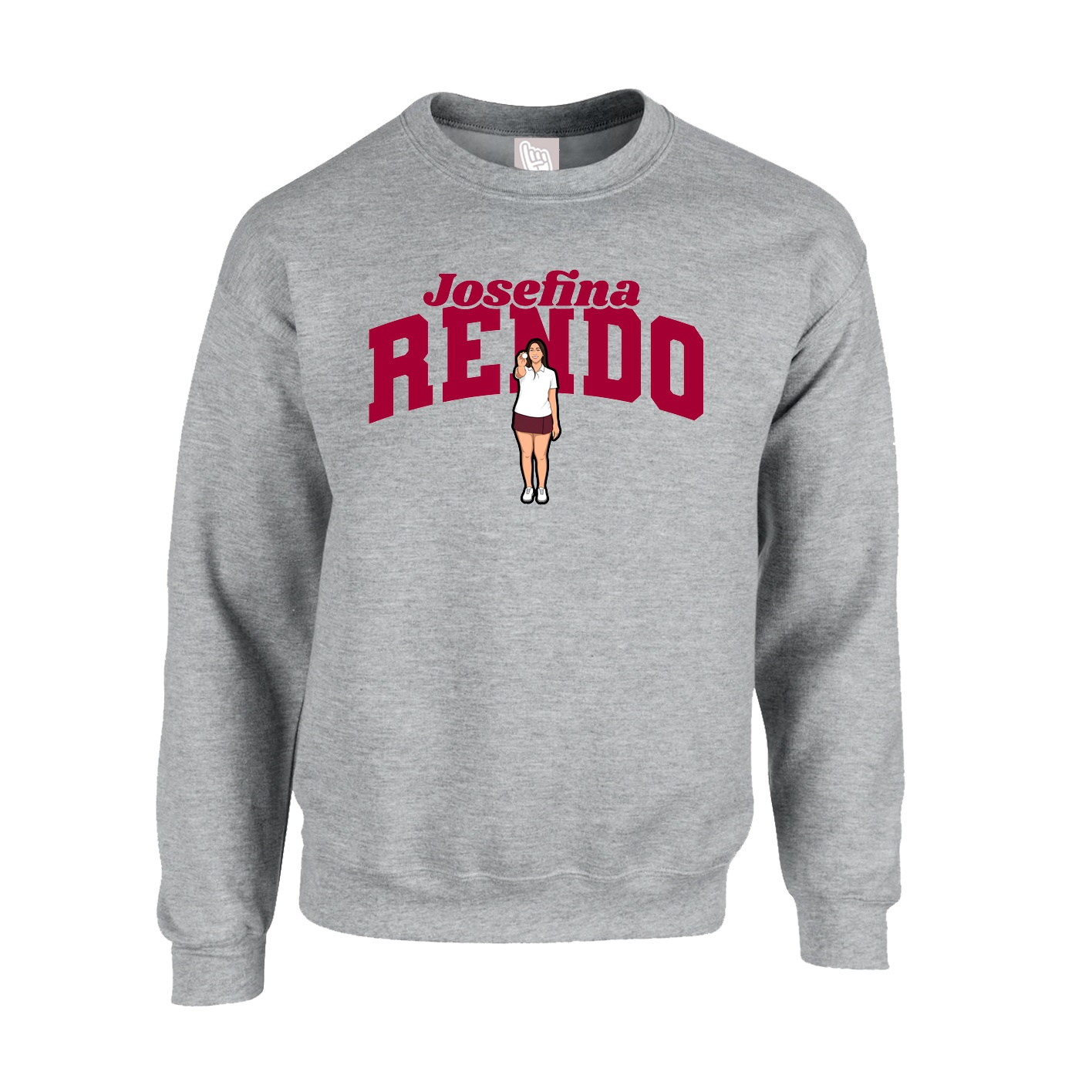 Fleece Crew — Signature Arch in Grey