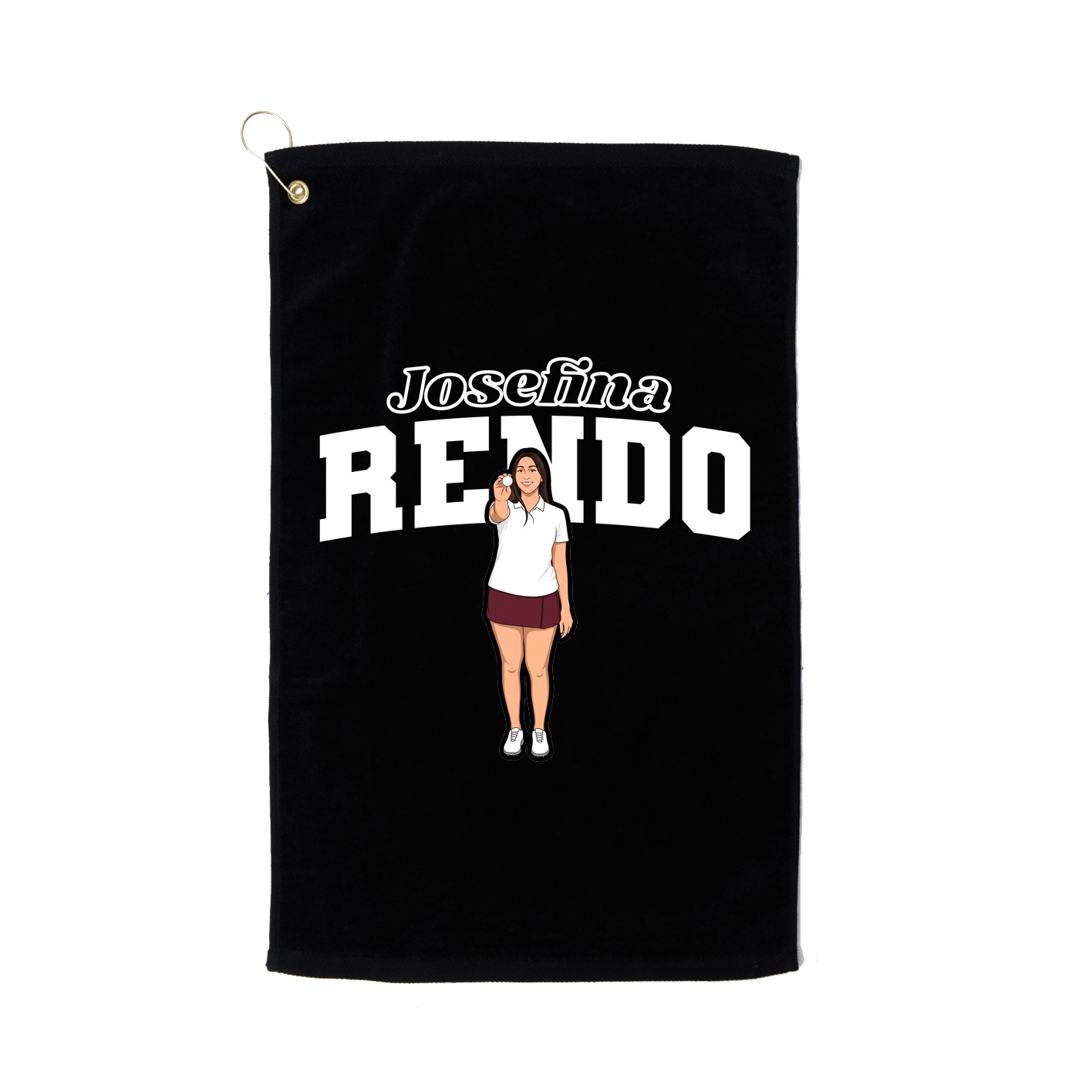 Golf Towel — Name Arch in Black