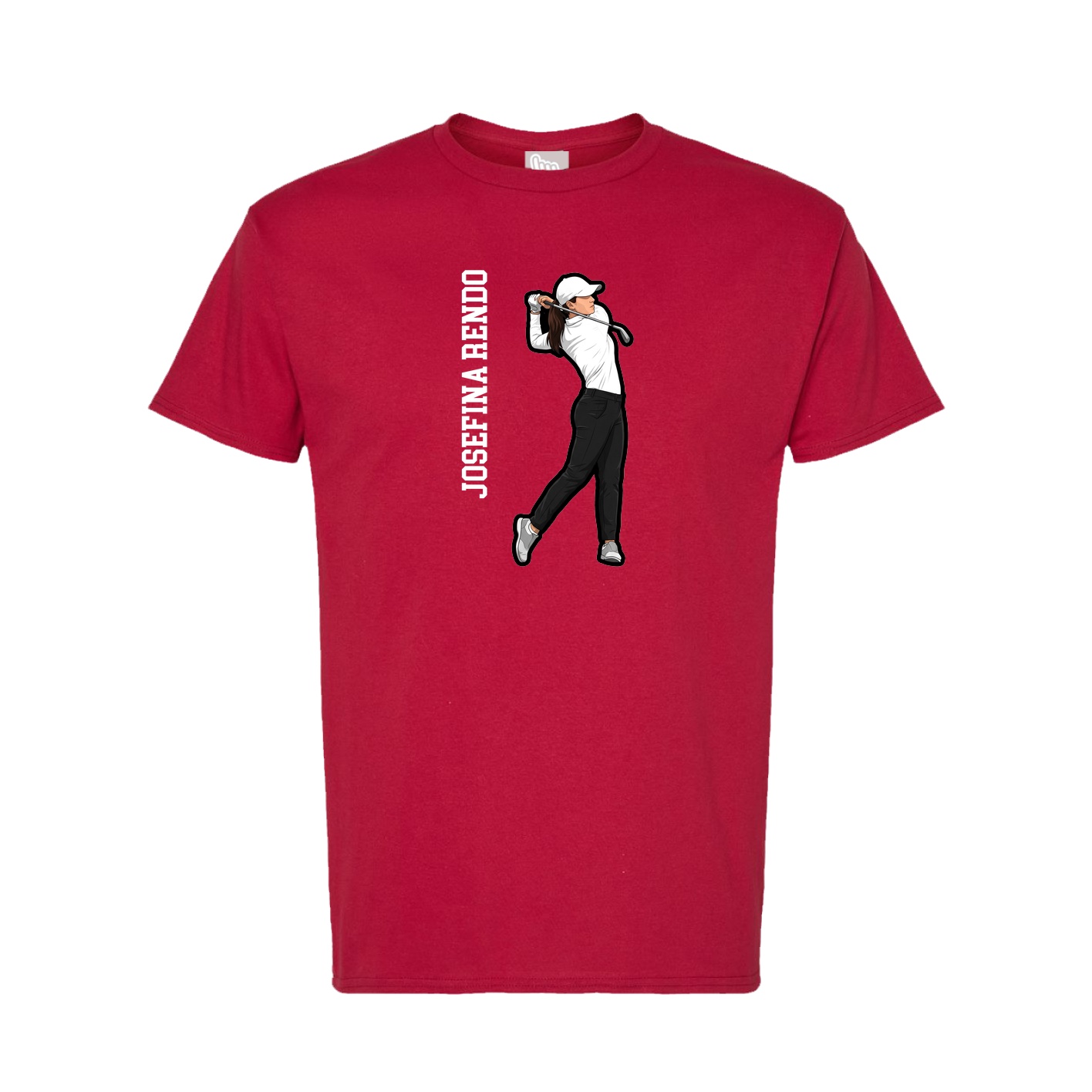 Tee — Name Vertical in Crimson