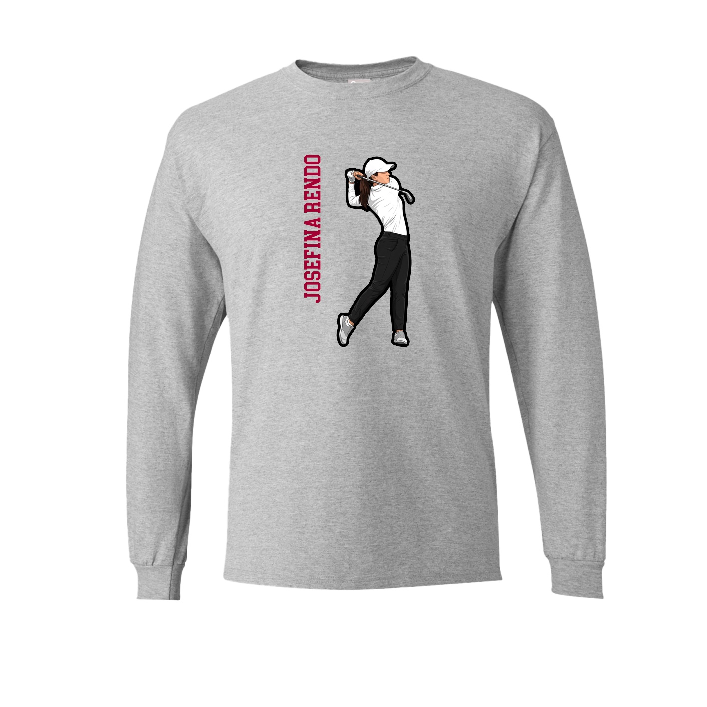 Long Sleeve Tee — Name Vertical in Grey