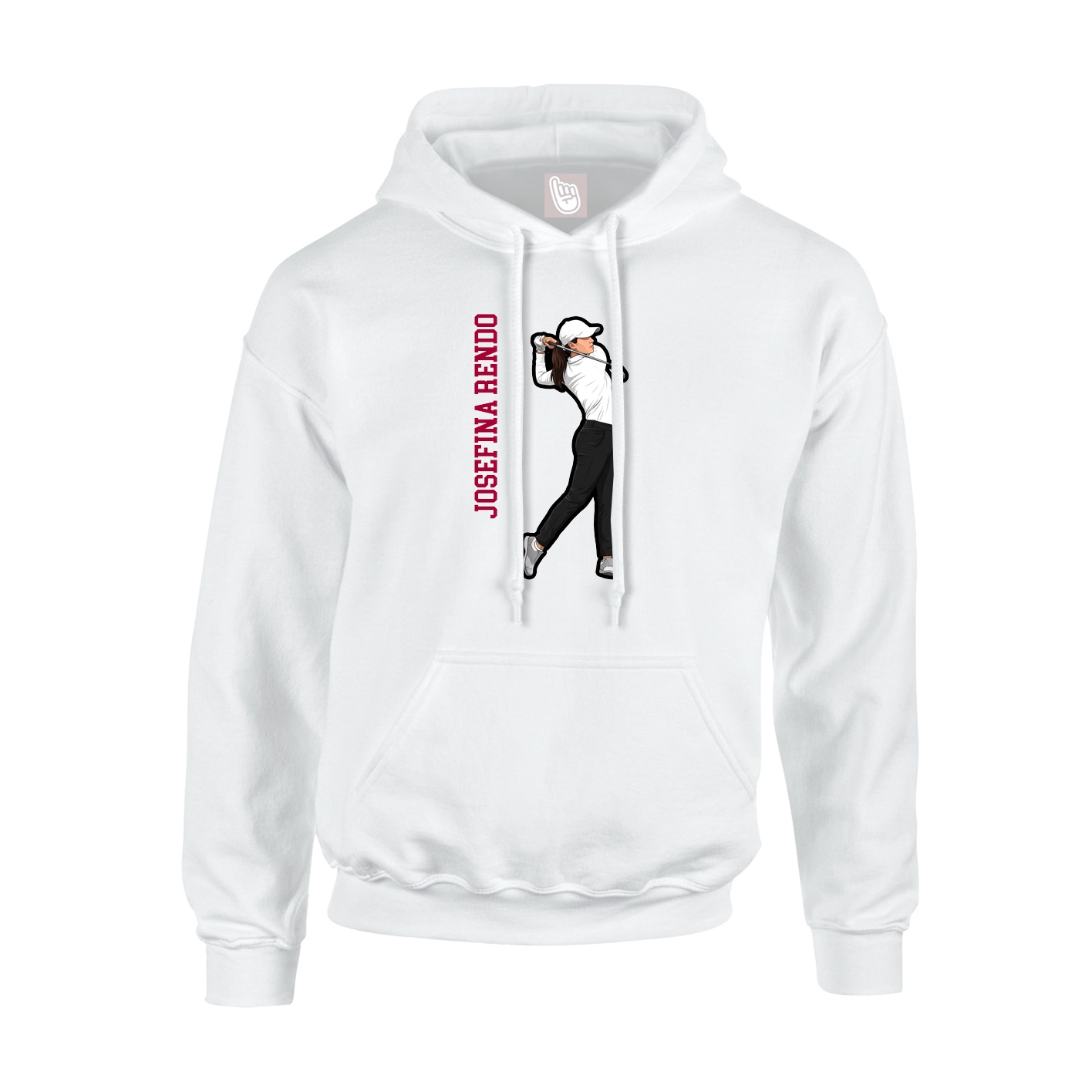 Youth Hoodie — Name Vertical in White