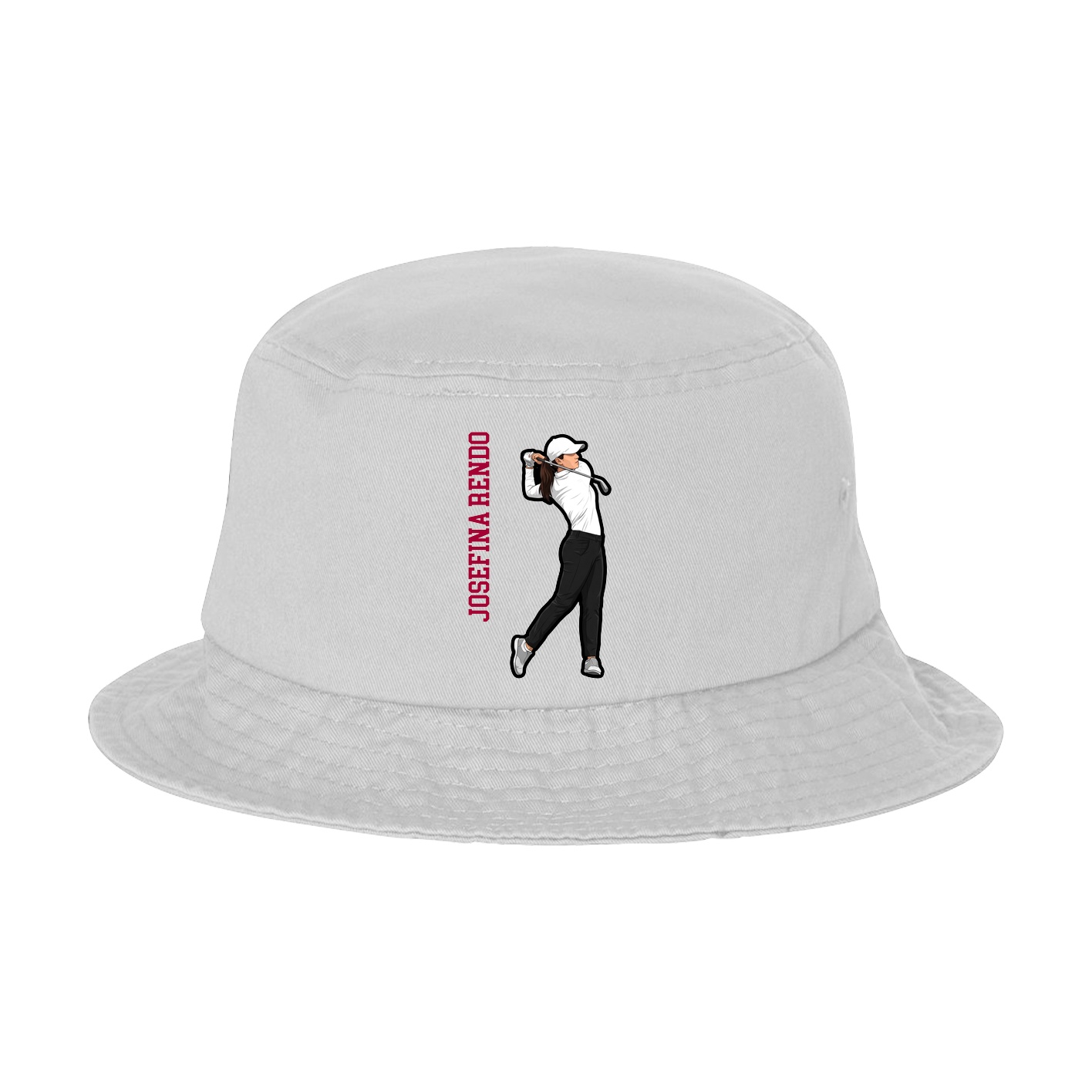 Bucket Cap — Name Vertical in White