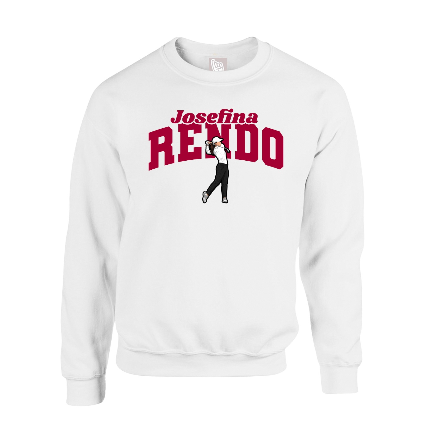 Fleece Crew — Signature Arch in White