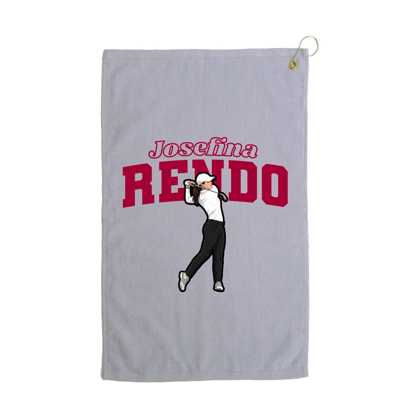 Golf Towel — Name Arch in Grey