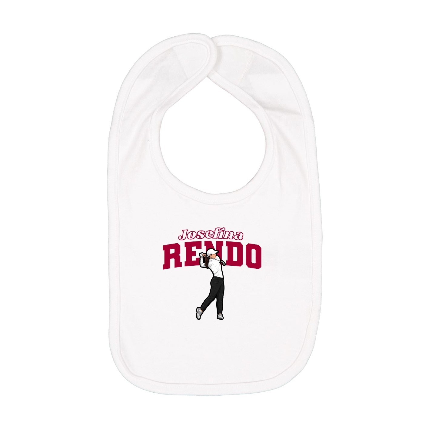Infant Bib — Name Arch in White