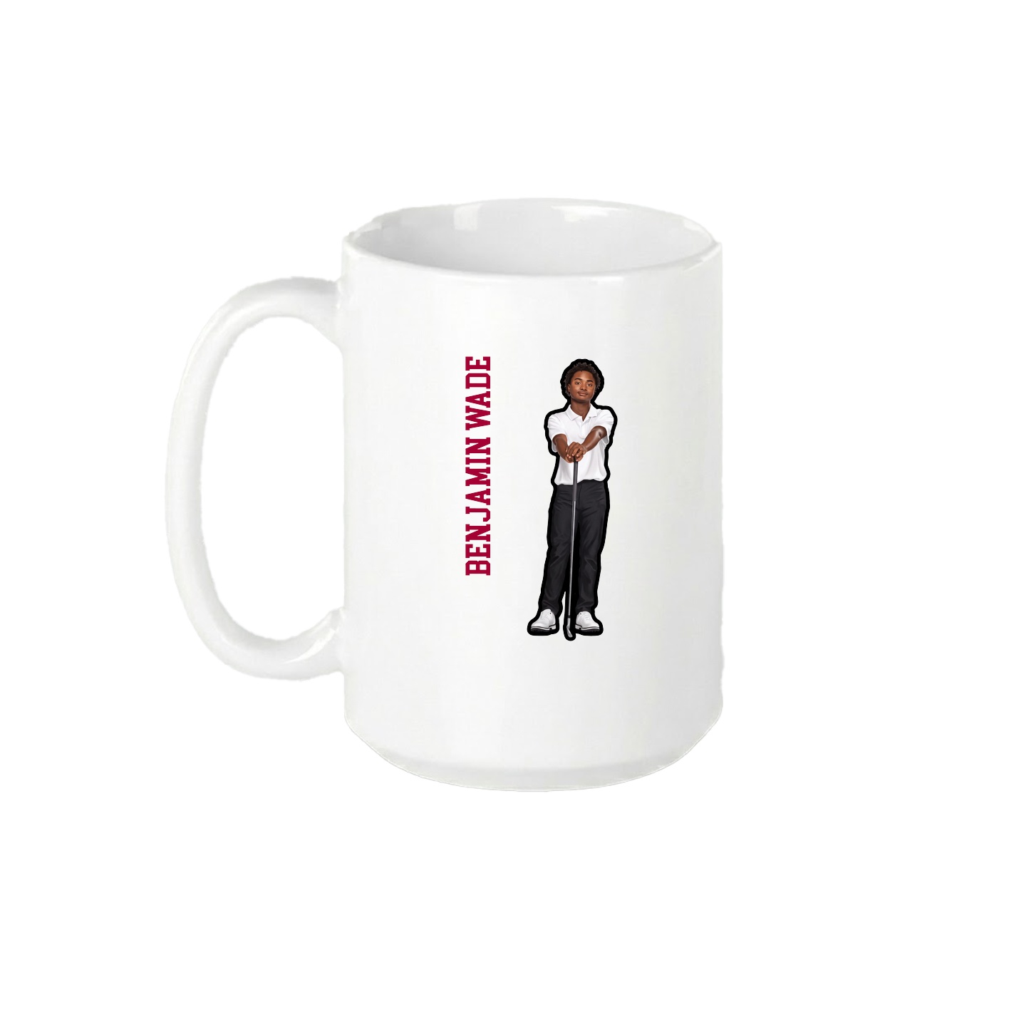 15oz Coffee Mug — Name Vertical in White