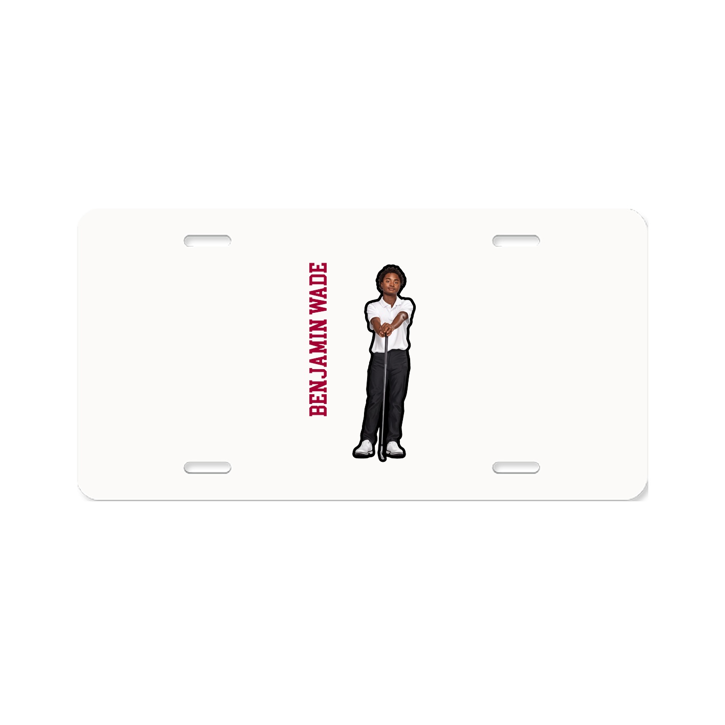 License Plate — Name Vertical in Classic