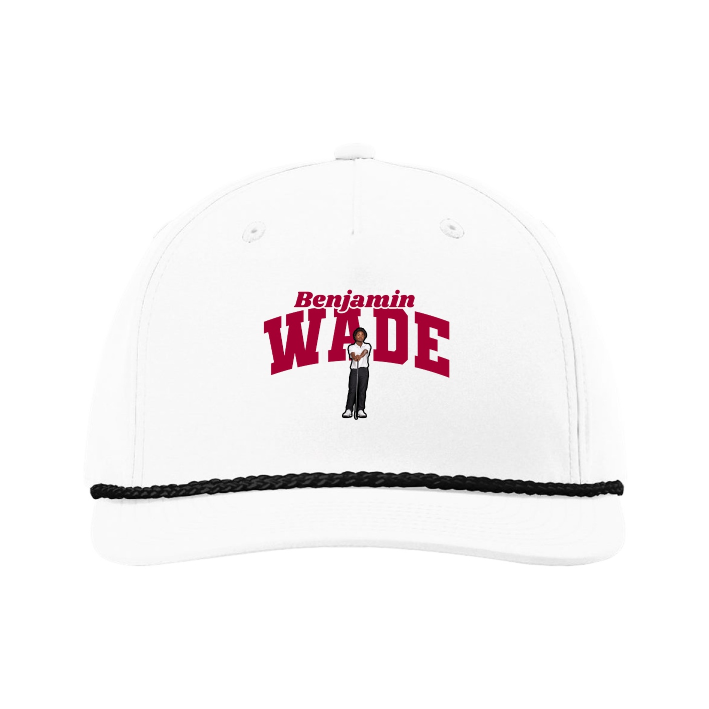 Five-Panel Classic Rope Cap — Signature Arch in White