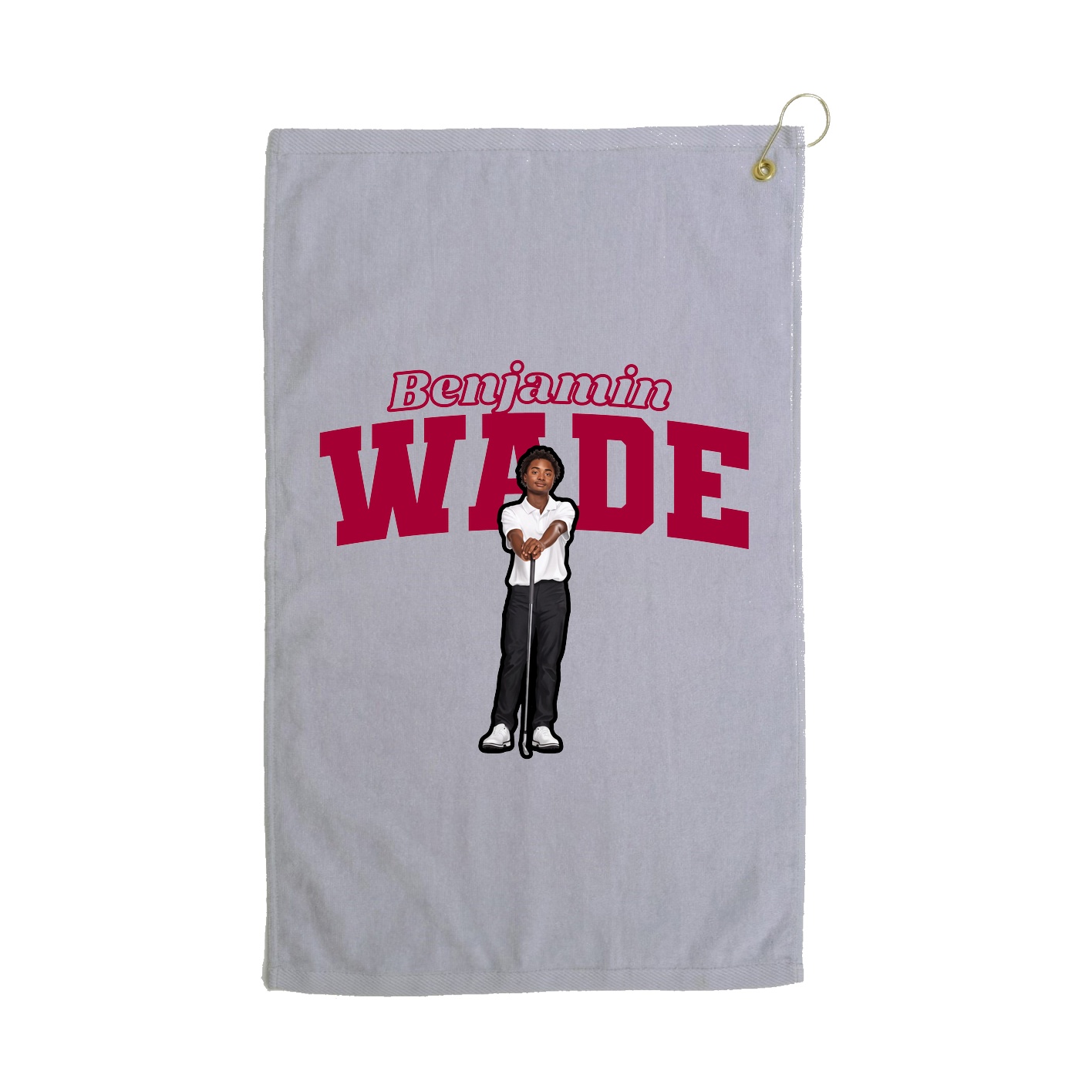 Golf Towel — Name Arch in Grey