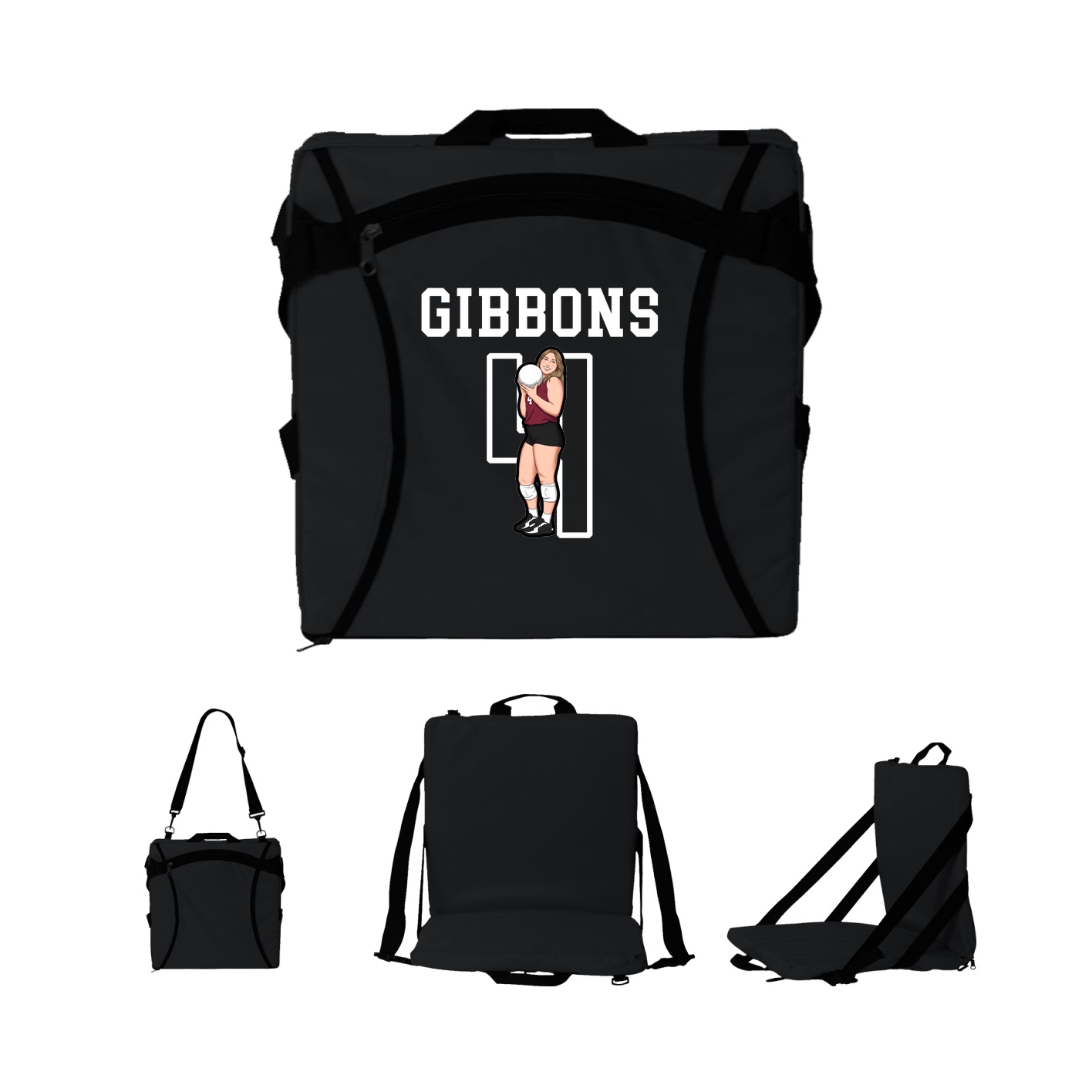 Folding Stadium Seat — Shirsey in Black