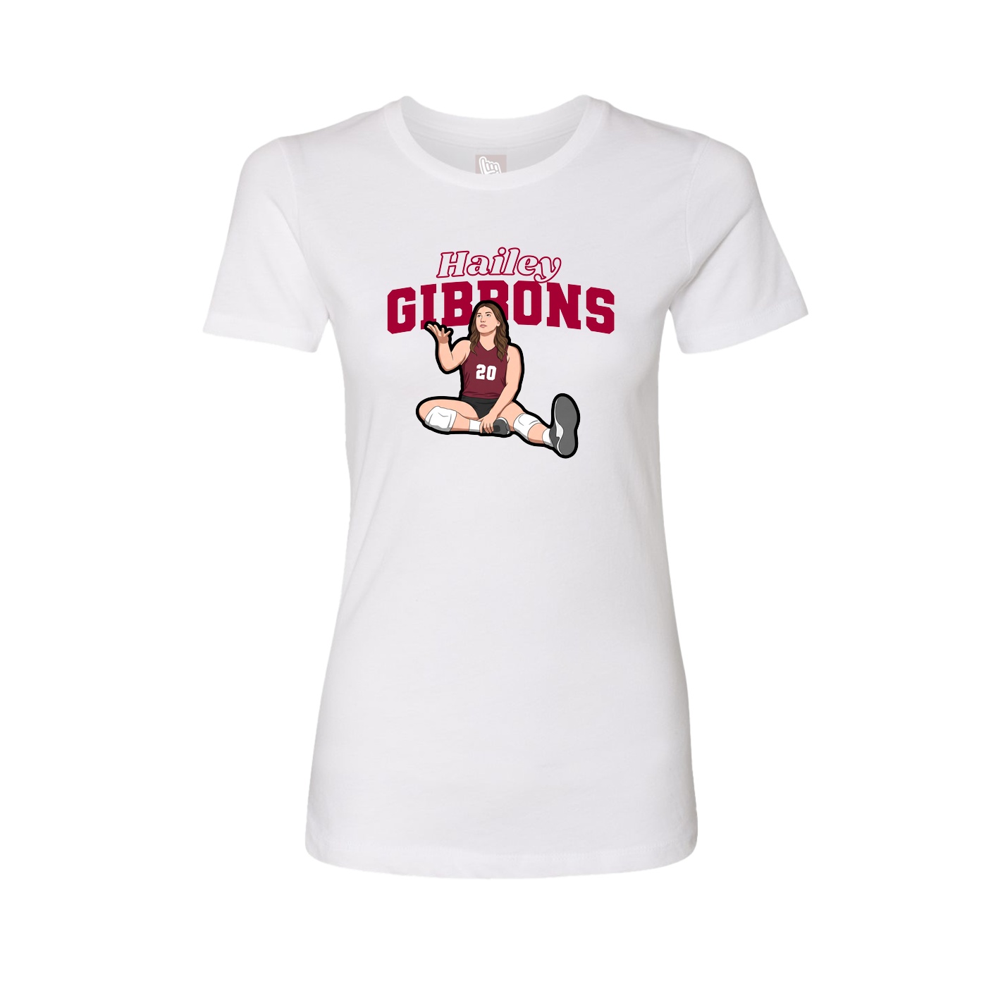 Fitted Women's Tee — Name Arch in White