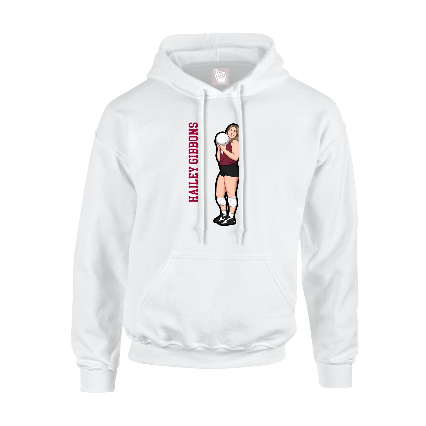 Youth Hoodie — Name Vertical in White