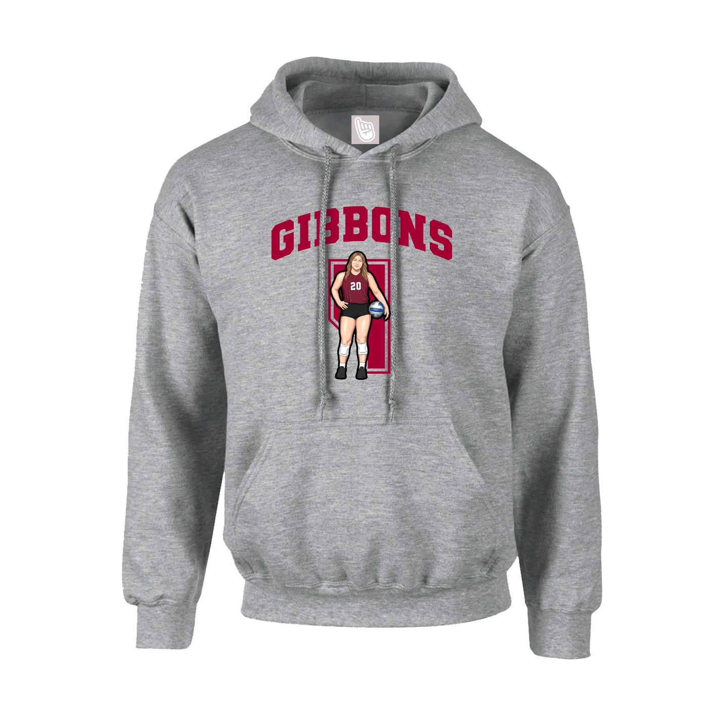 Hoodie — Number in Grey