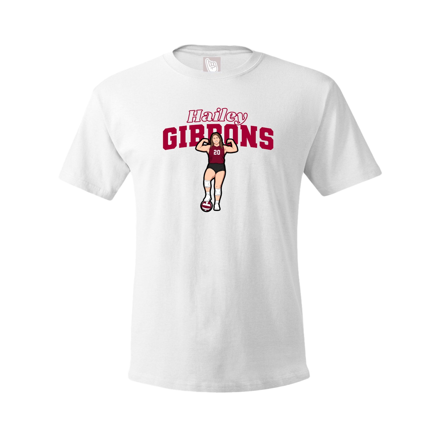 Youth Tee — Name Arch in White