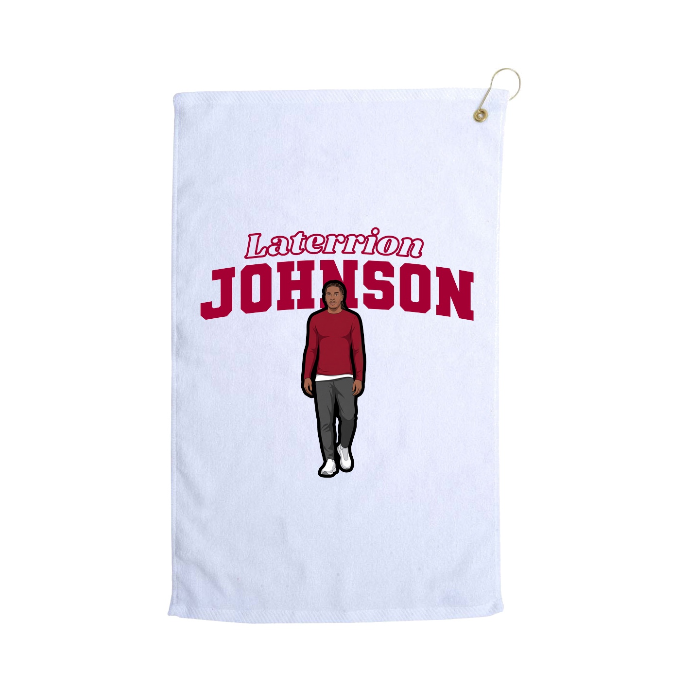 Golf Towel — Name Arch in White